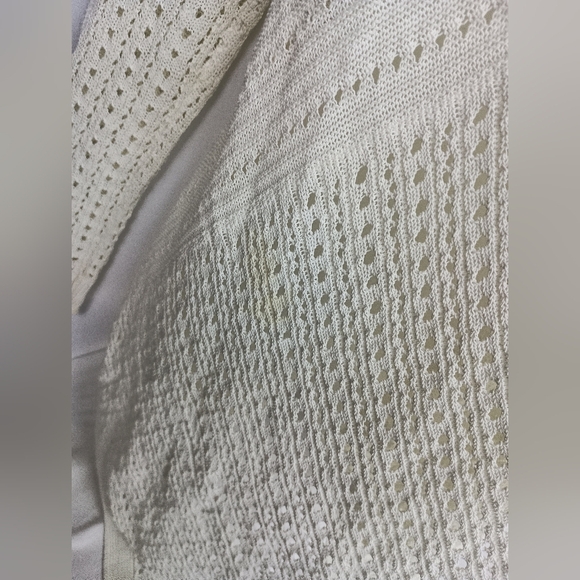 2/$30 WHITE HOUSE BLACK MARKET Boho Elegant Cream Knit Women's Sweater (#1,548) - Picture 7 of 10
